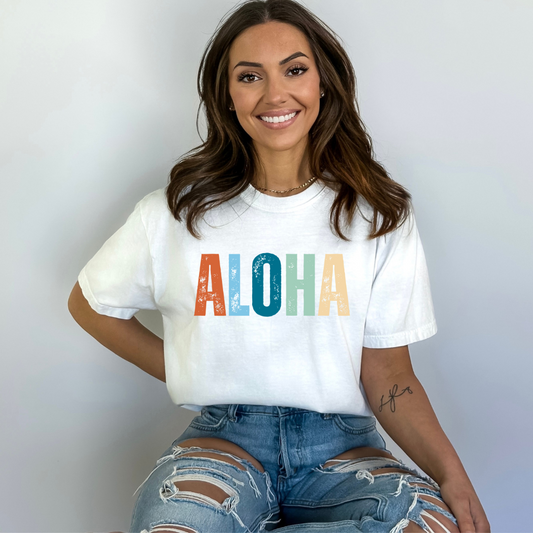Aloha garment-dyed short sleeve t-shirt