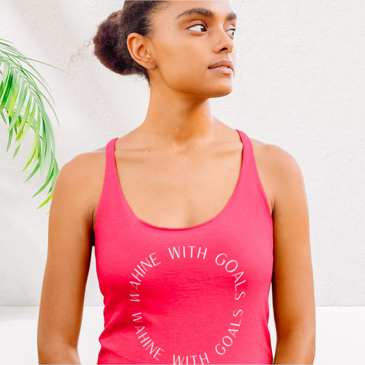 Wahine with goals racerback tank